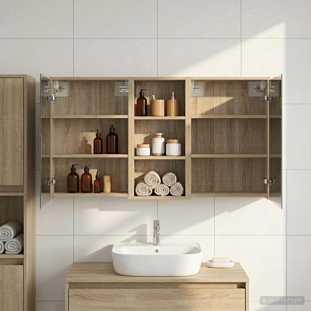Badezimmerschrank-Set 3 pcs 116 x 16 x 62,5 cm Holzwerkstoff