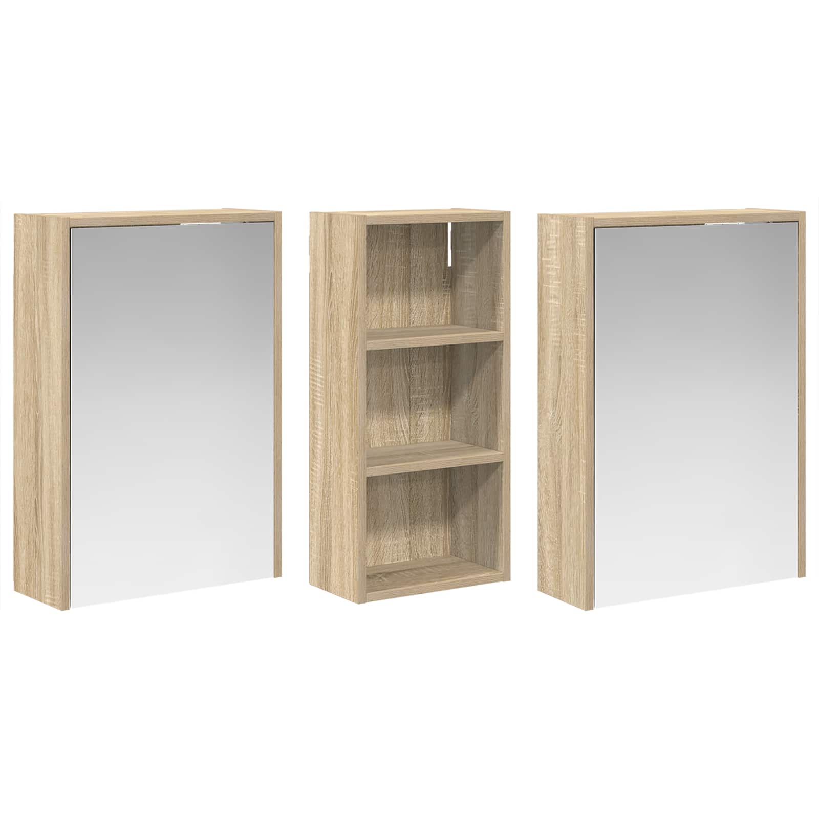 Badezimmerschrank-Set 3 pcs 116 x 16 x 62,5 cm Holzwerkstoff