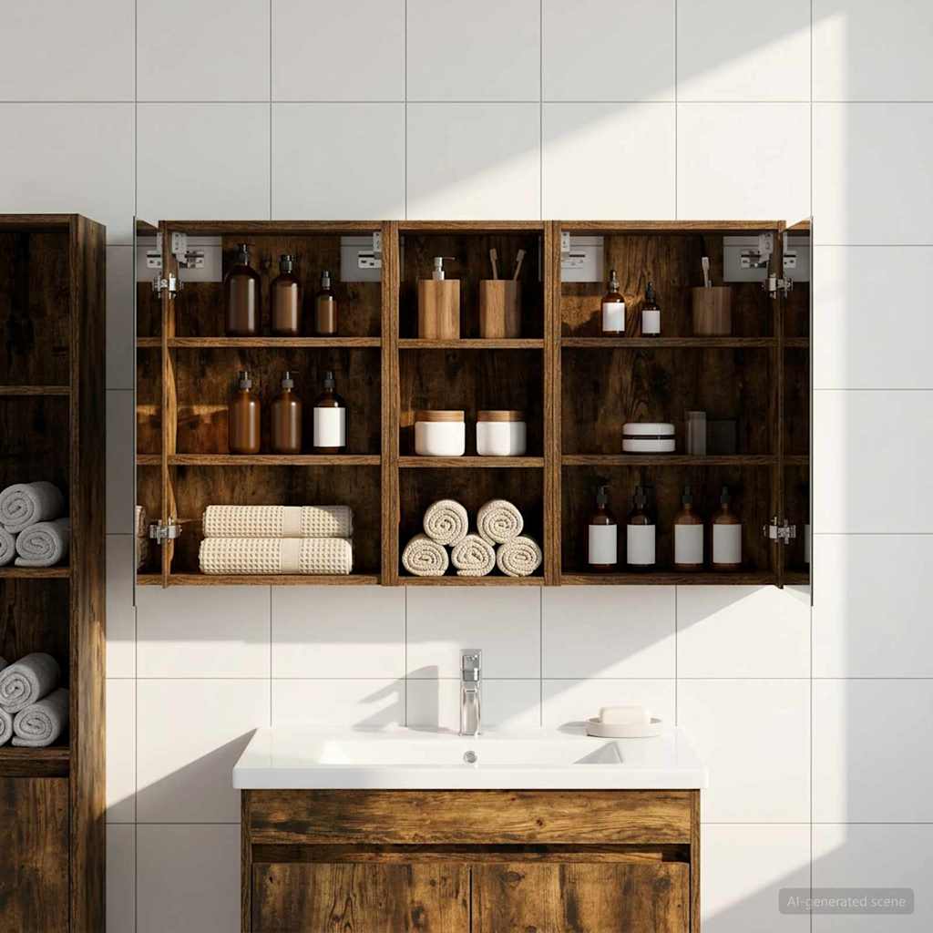 Badezimmerschrank-Set 3 pcs 116 x 16 x 62,5 cm Holzwerkstoff