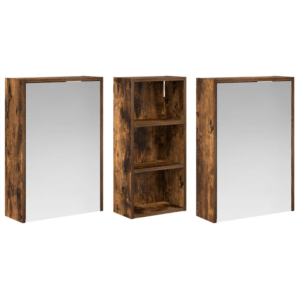 Badezimmerschrank-Set 3 pcs 116 x 16 x 62,5 cm Holzwerkstoff
