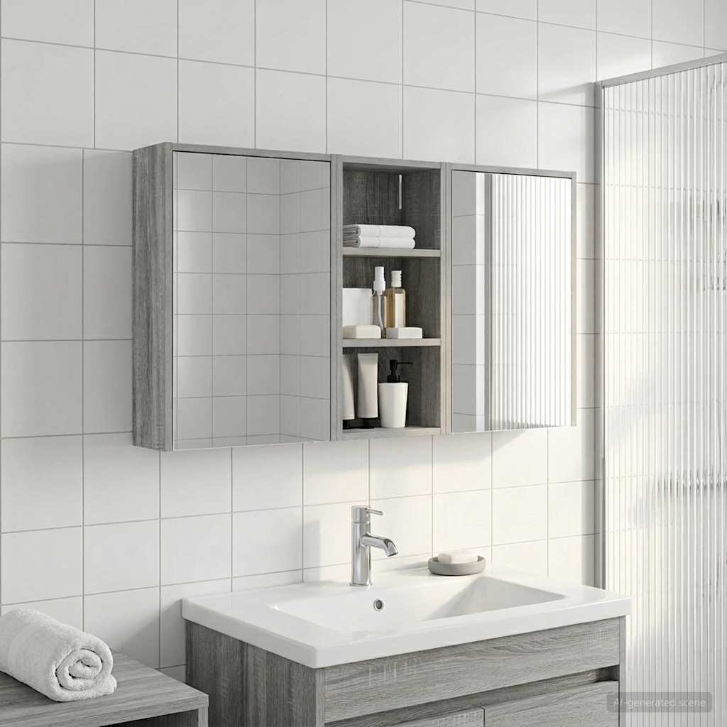 Badezimmerschrank-Set 3 pcs 116 x 16 x 62,5 cm Holzwerkstoff