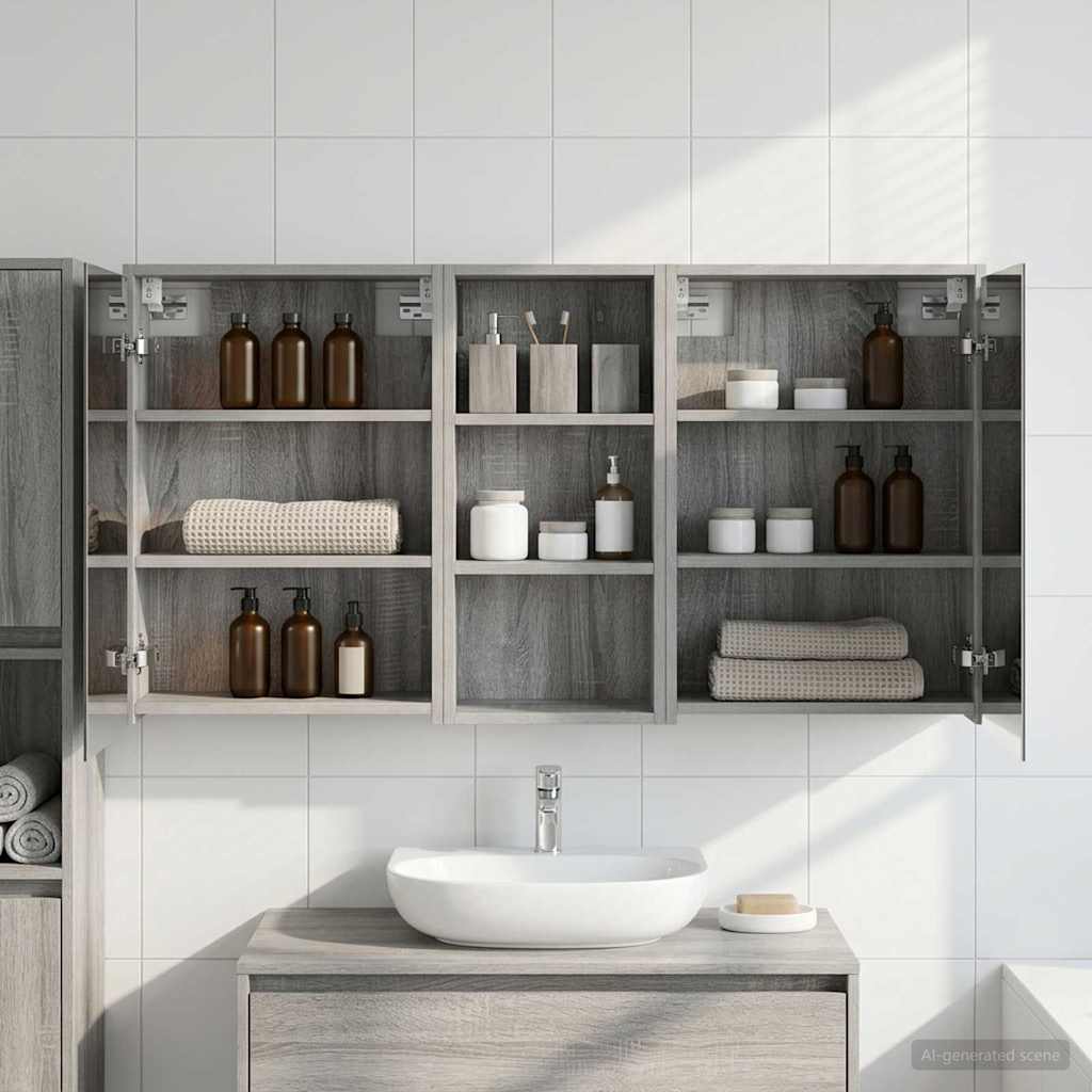 Badezimmerschrank-Set 3 pcs 116 x 16 x 62,5 cm Holzwerkstoff