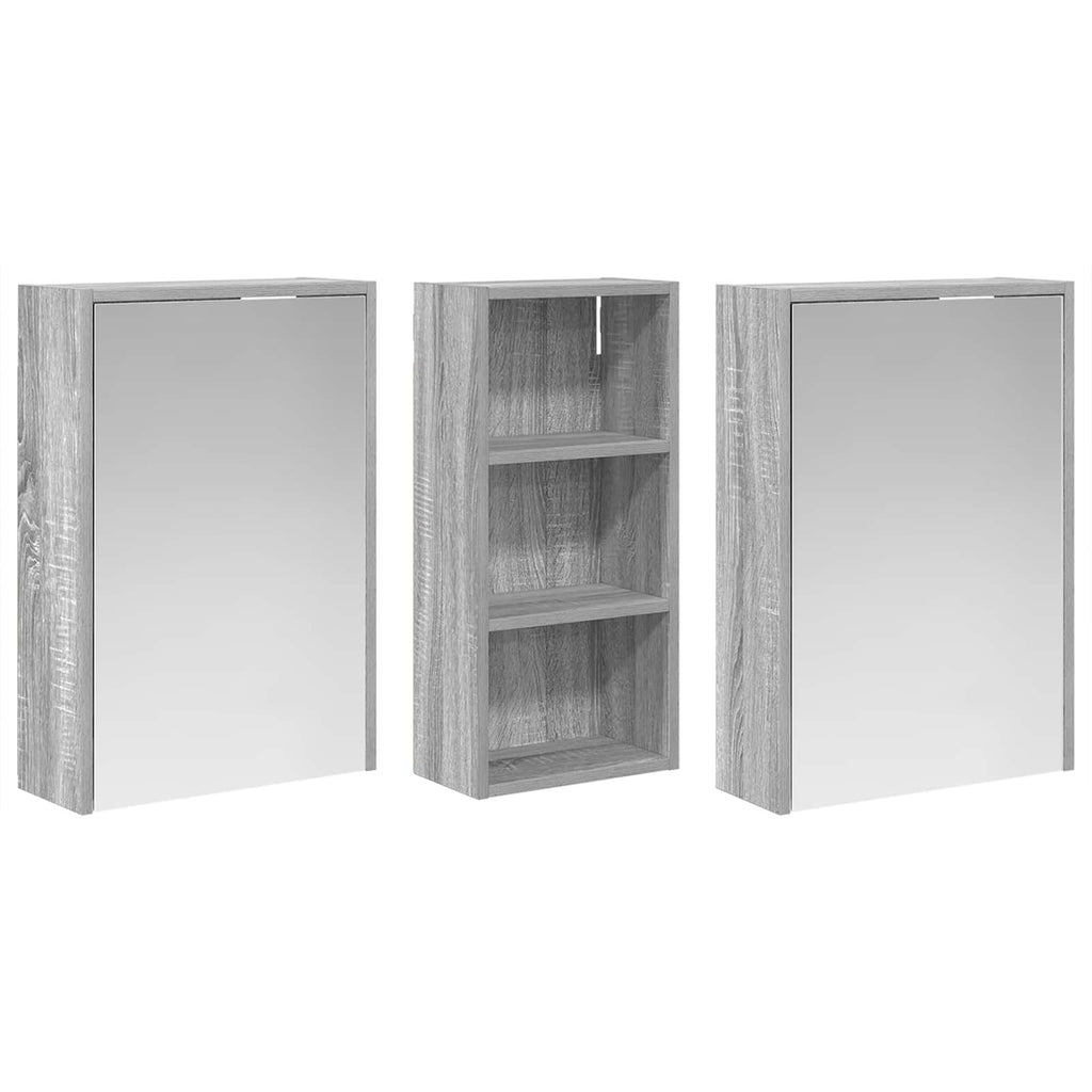 Badezimmerschrank-Set 3 pcs 116 x 16 x 62,5 cm Holzwerkstoff