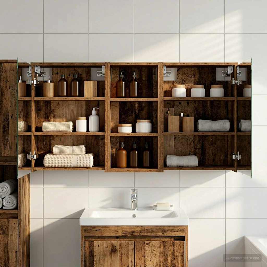 Badezimmerschrank-Set 3 pcs 116 x 16 x 62,5 cm Holzwerkstoff