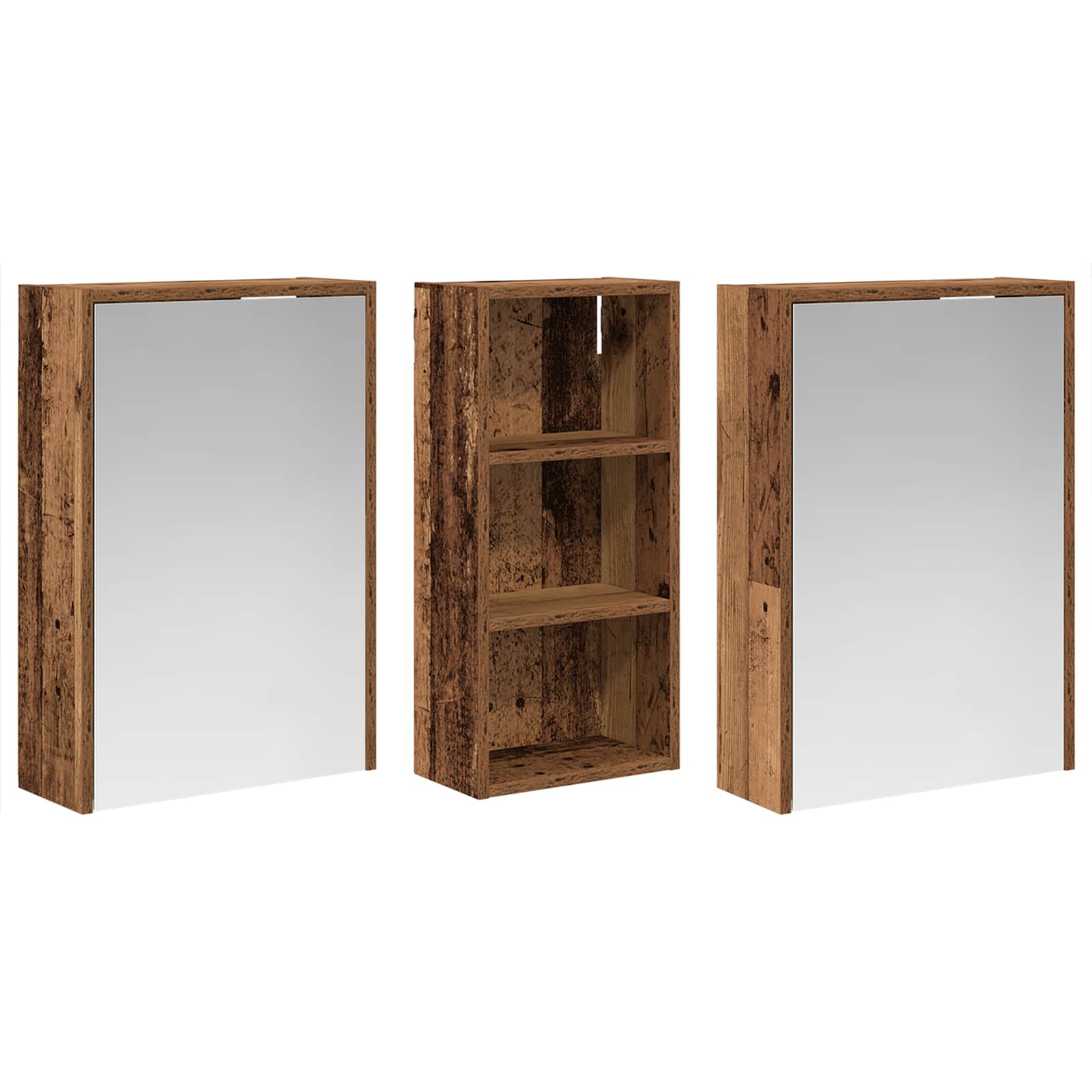 Badezimmerschrank-Set 3 pcs 116 x 16 x 62,5 cm Holzwerkstoff