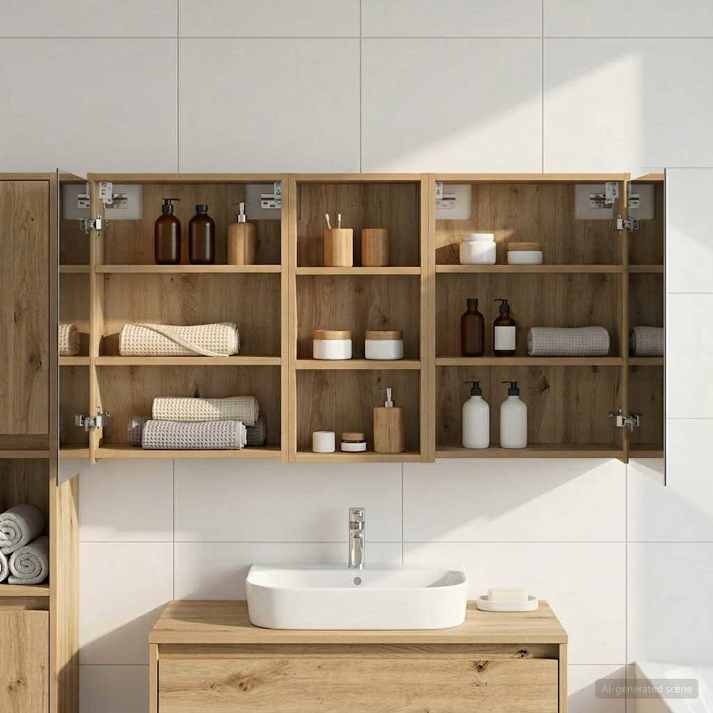 Badezimmerschrank-Set 3 pcs 116 x 16 x 62,5 cm Holzwerkstoff