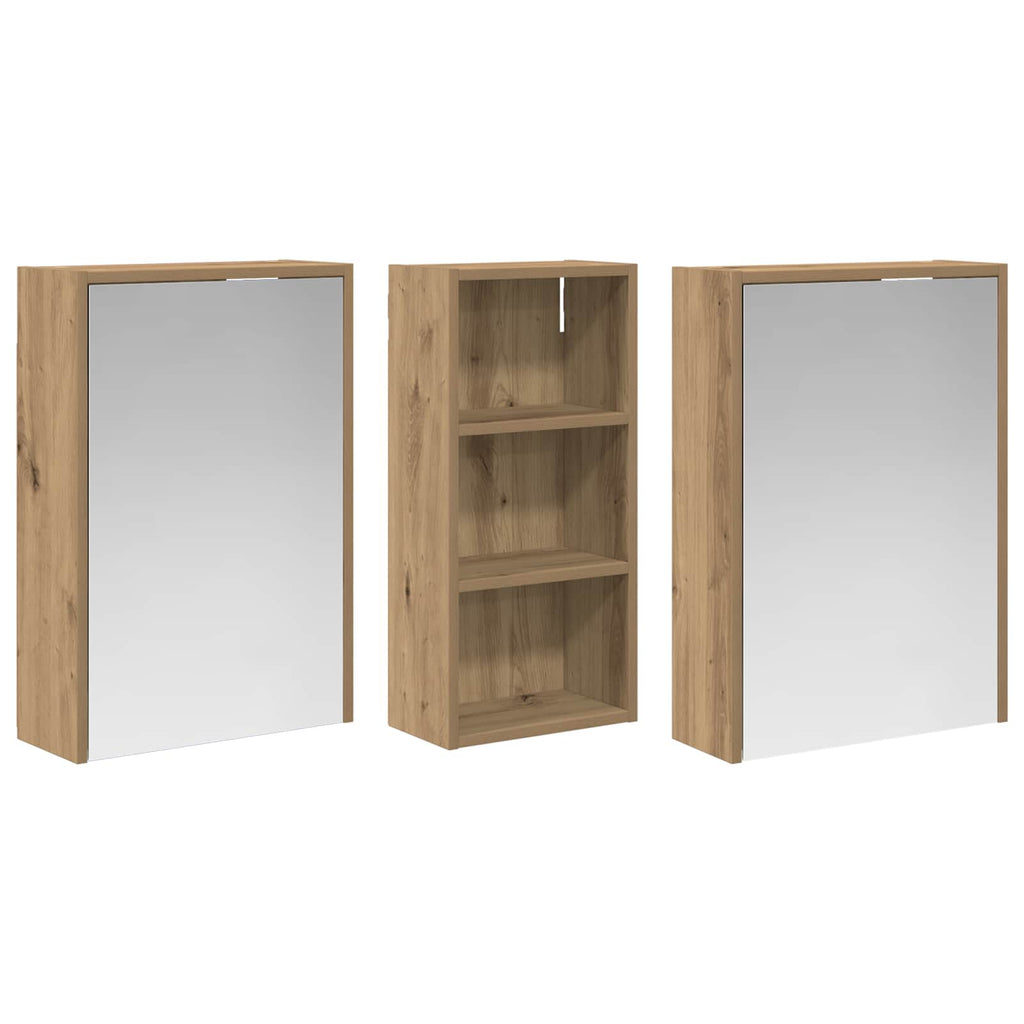 Badezimmerschrank-Set 3 pcs 116 x 16 x 62,5 cm Holzwerkstoff
