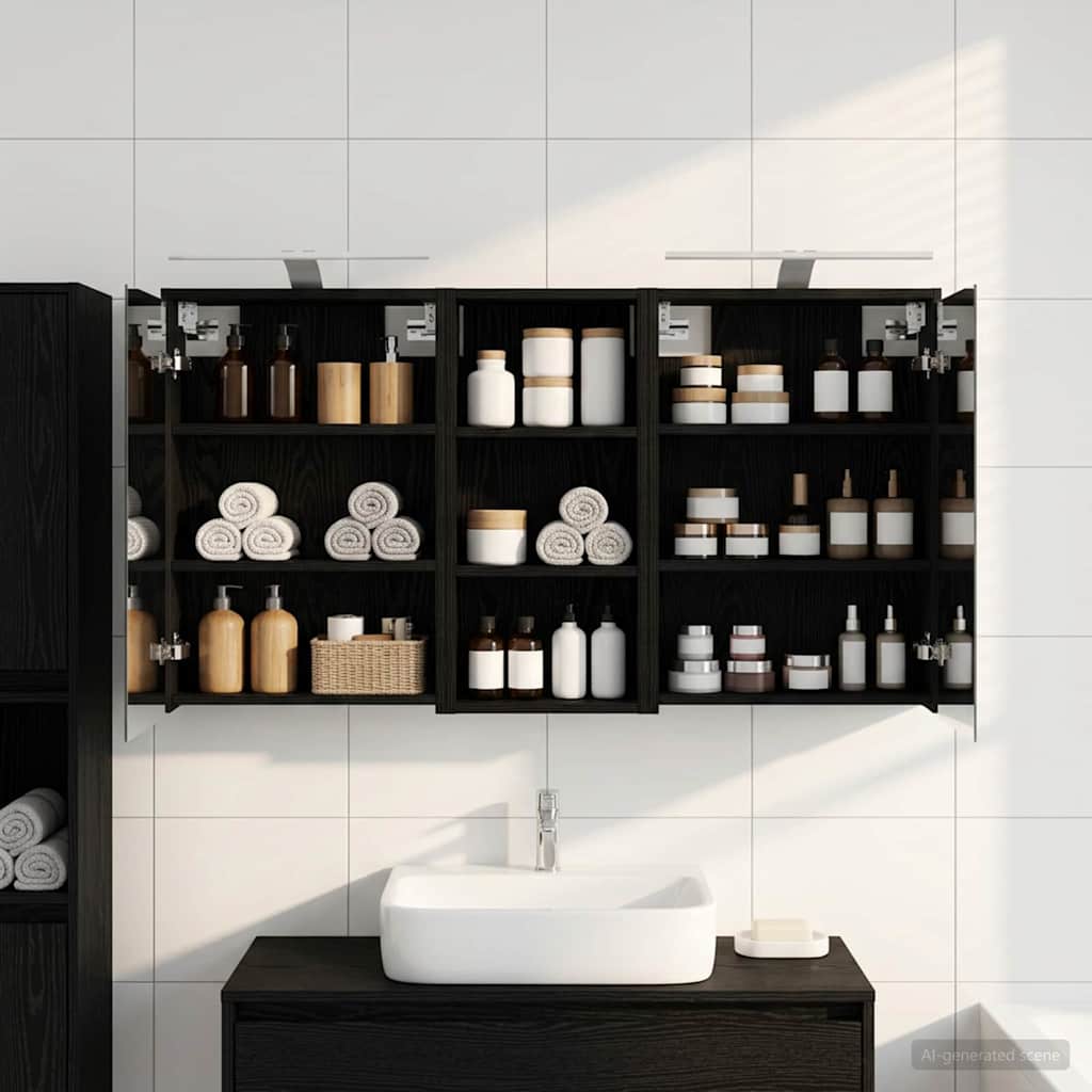 Badezimmerschrank-Set 3 pcs 116 x 16 x 62,5 cm Holzwerkstoff