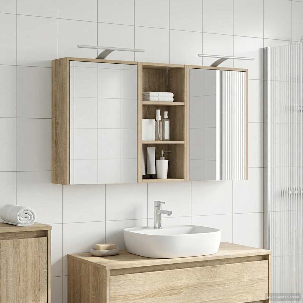 Badezimmerschrank-Set 3 pcs 116 x 16 x 62,5 cm Holzwerkstoff