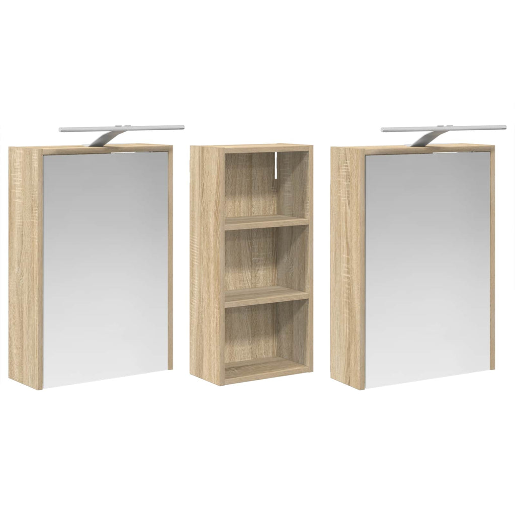 Badezimmerschrank-Set 3 pcs 116 x 16 x 62,5 cm Holzwerkstoff