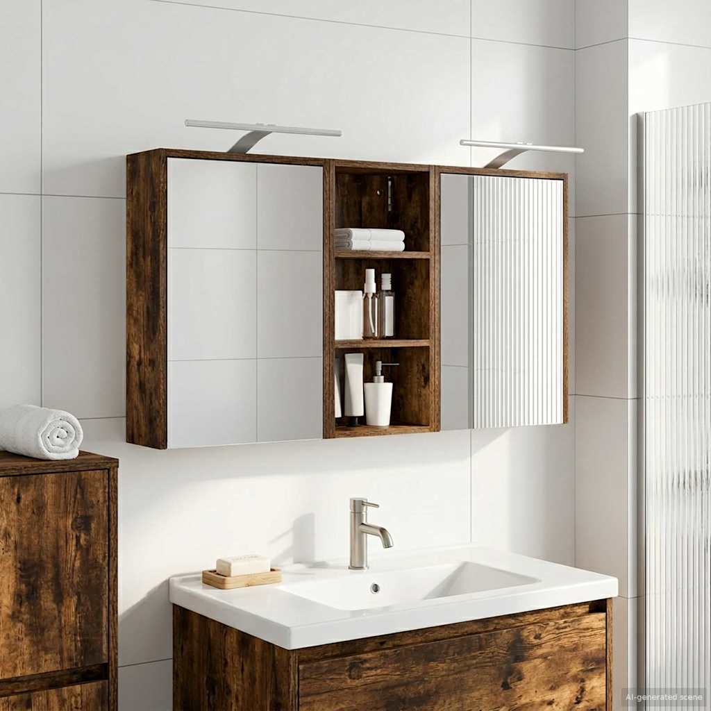 Badezimmerschrank-Set 3 pcs 116 x 16 x 62,5 cm Holzwerkstoff