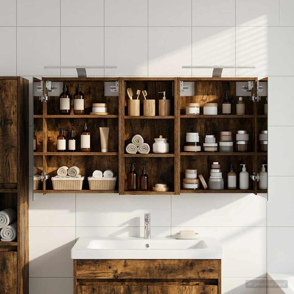 Badezimmerschrank-Set 3 pcs 116 x 16 x 62,5 cm Holzwerkstoff