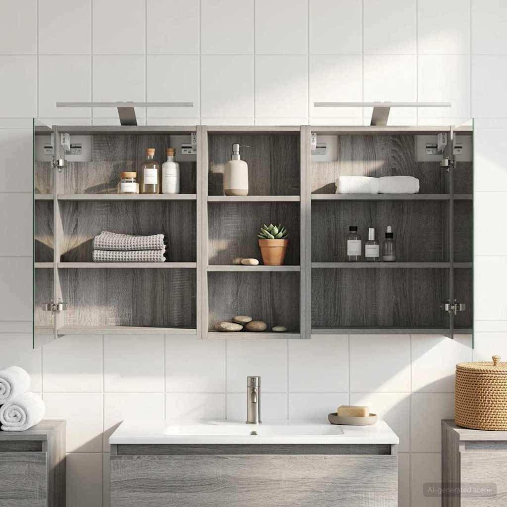Badezimmerschrank-Set 3 pcs 116 x 16 x 62,5 cm Holzwerkstoff