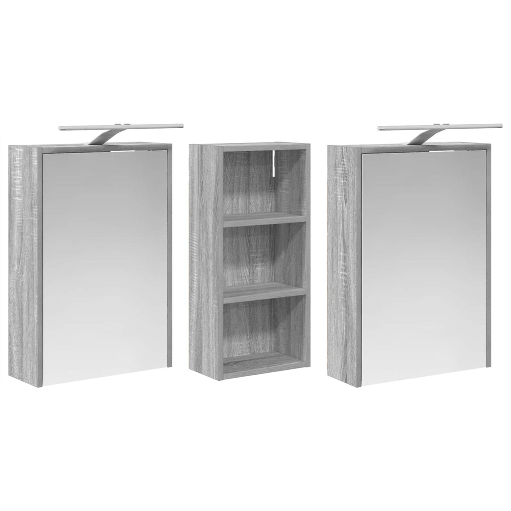 Badezimmerschrank-Set 3 pcs 116 x 16 x 62,5 cm Holzwerkstoff