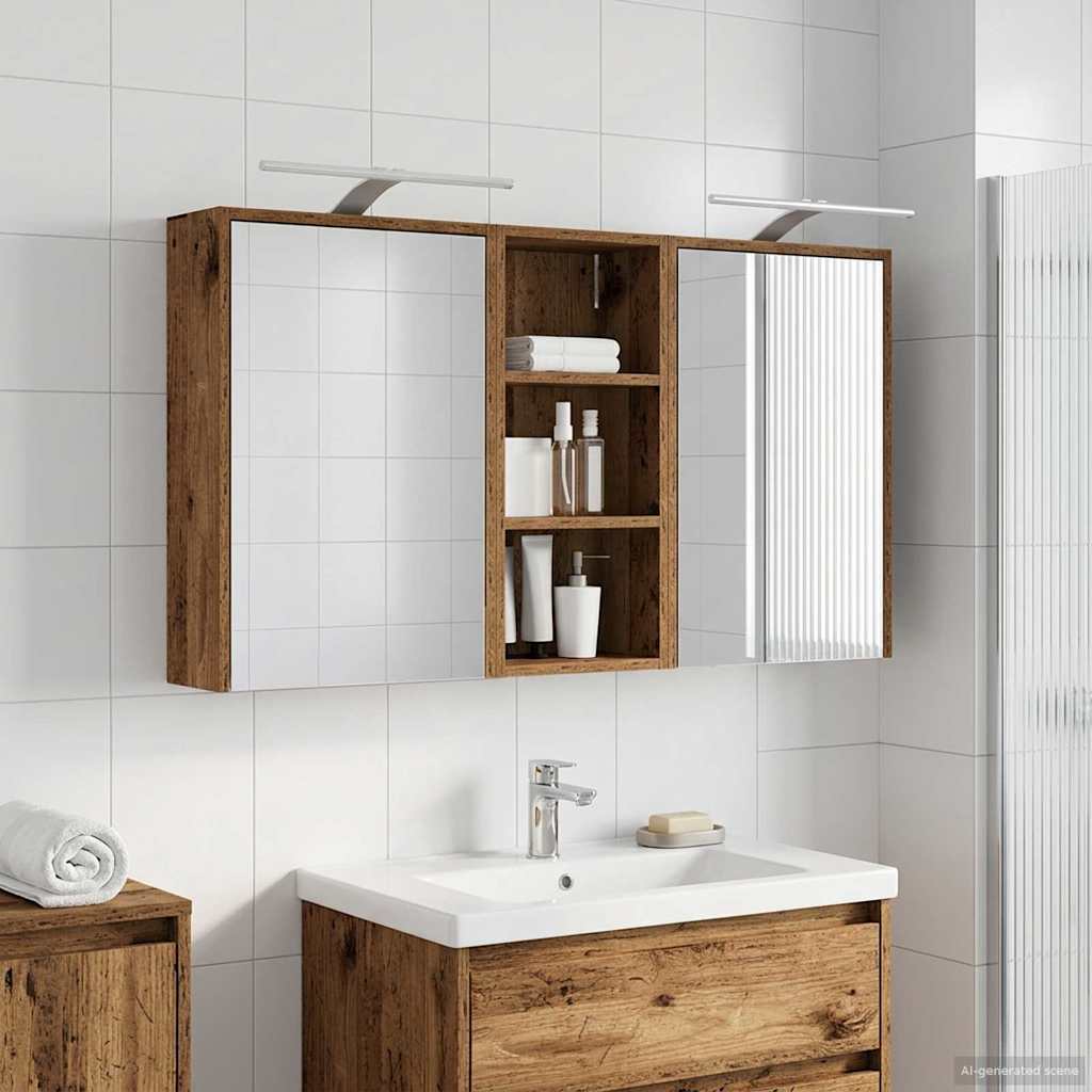 Badezimmerschrank-Set 3 pcs 116 x 16 x 62,5 cm Holzwerkstoff