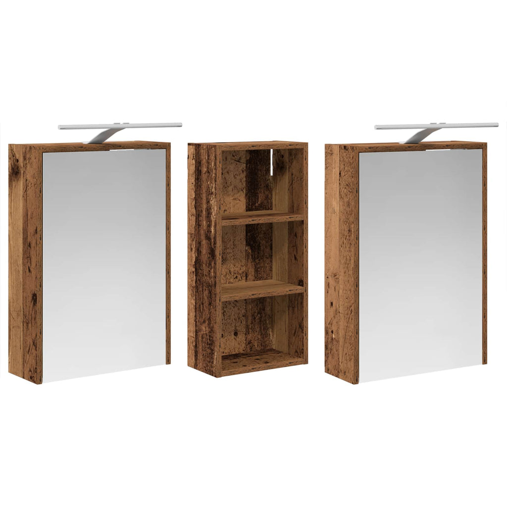 Badezimmerschrank-Set 3 pcs 116 x 16 x 62,5 cm Holzwerkstoff