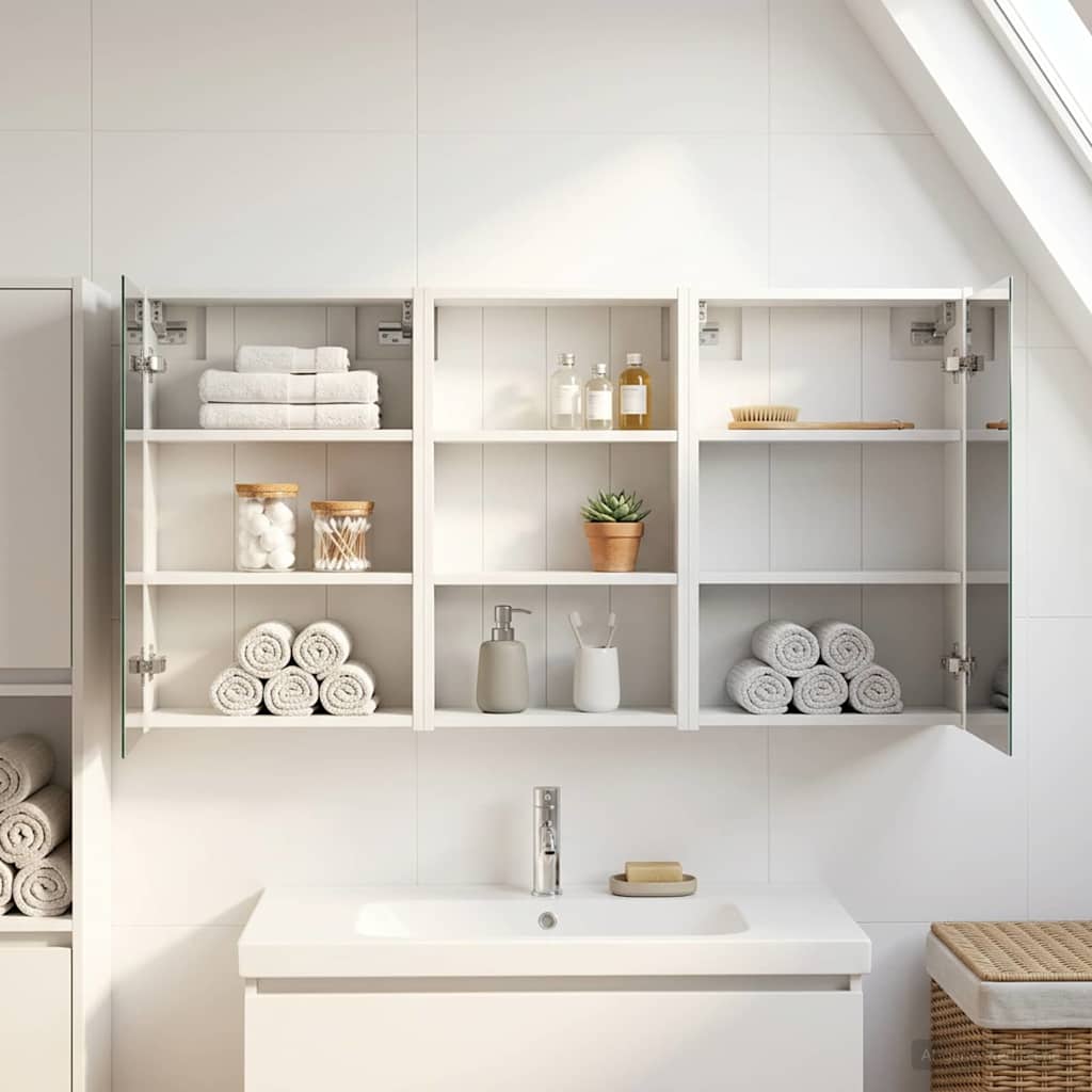 Badezimmerschrank-Set 3 pcs 126 x 16 x 62,5 cm Holzwerkstoff