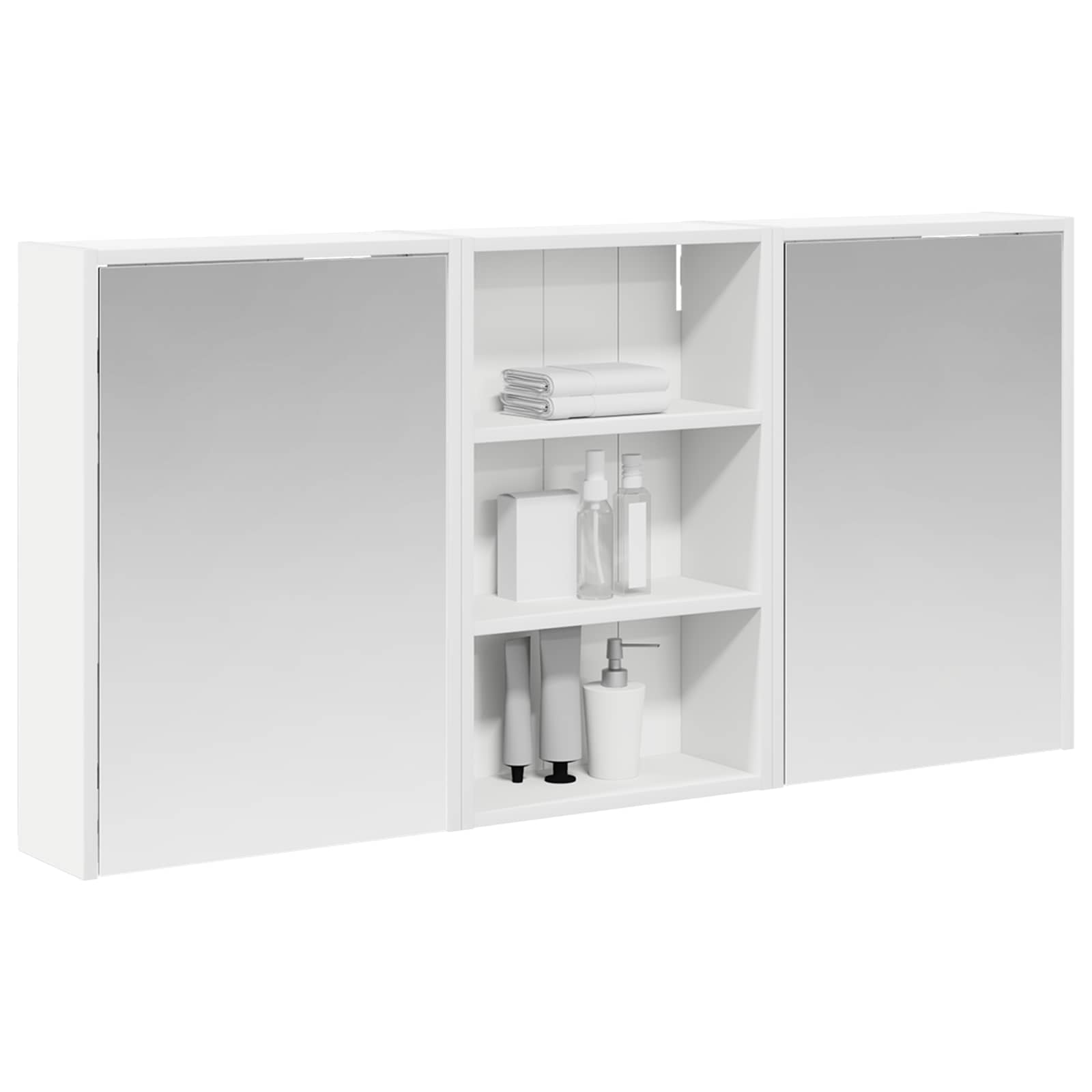 Badezimmerschrank-Set 3 pcs 126 x 16 x 62,5 cm Holzwerkstoff