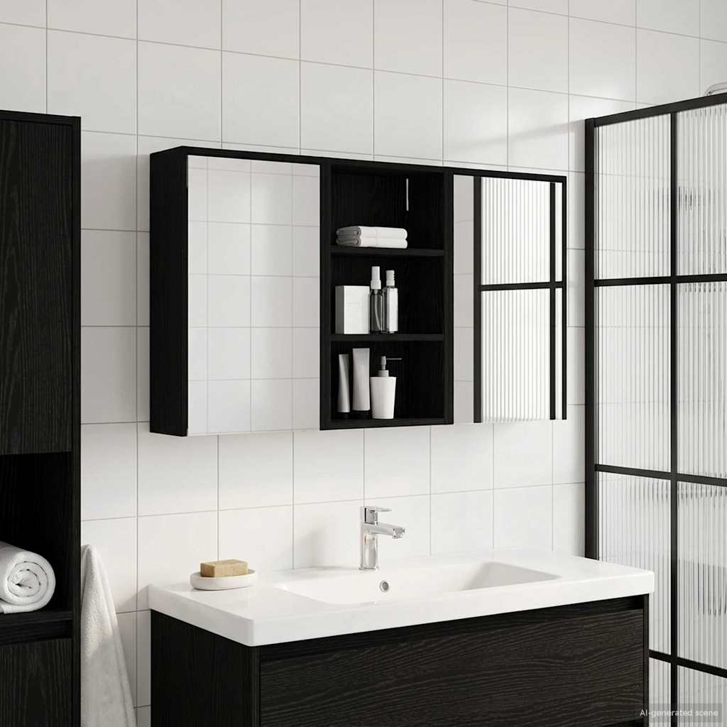 Badezimmerschrank-Set 3 pcs 126 x 16 x 62,5 cm Holzwerkstoff