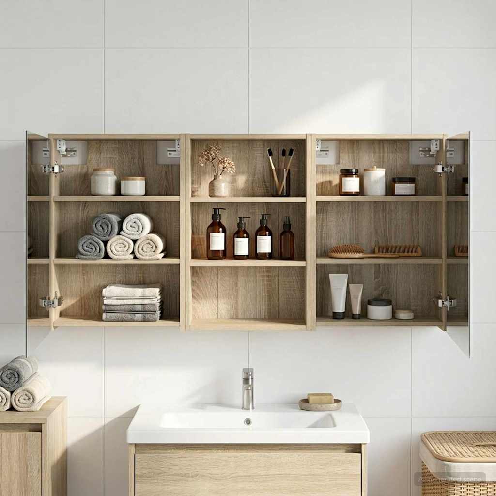 Badezimmerschrank-Set 3 pcs 126 x 16 x 62,5 cm Holzwerkstoff