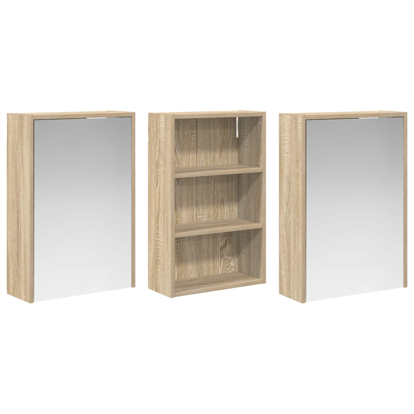Badezimmerschrank-Set 3 pcs 126 x 16 x 62,5 cm Holzwerkstoff