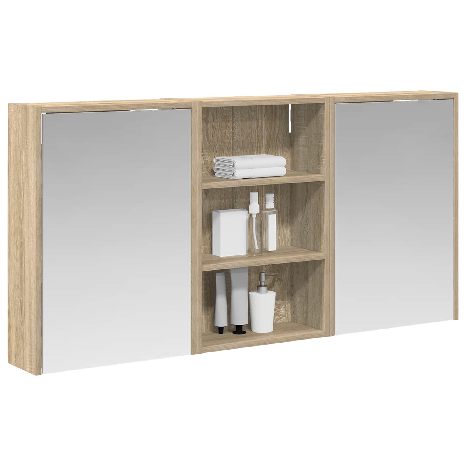 Badezimmerschrank-Set 3 pcs 126 x 16 x 62,5 cm Holzwerkstoff