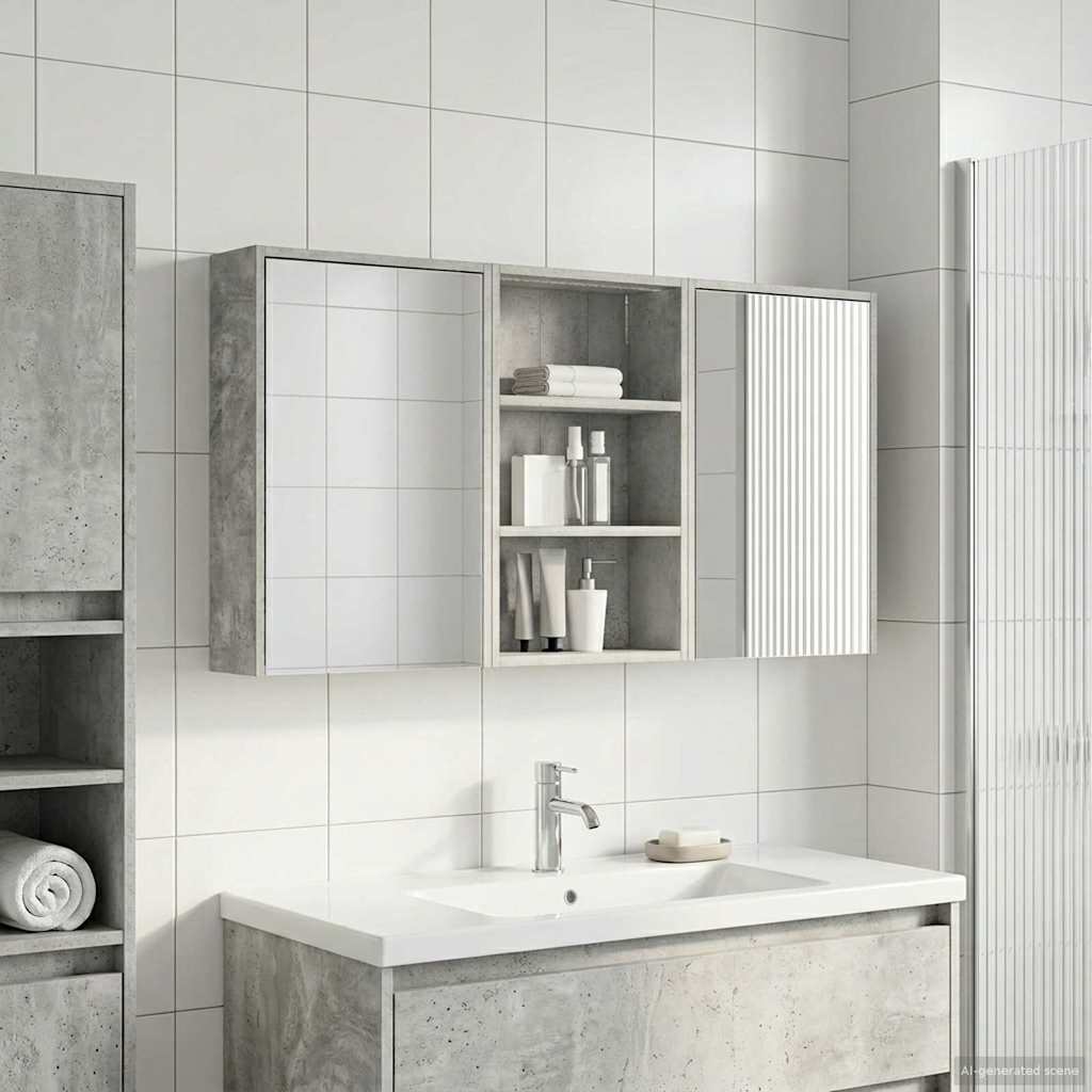 Badezimmerschrank-Set 3 pcs 126 x 16 x 62,5 cm Holzwerkstoff