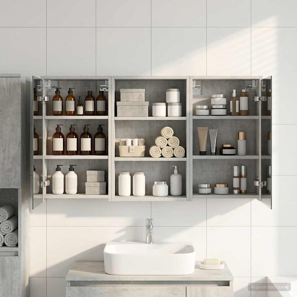 Badezimmerschrank-Set 3 pcs 126 x 16 x 62,5 cm Holzwerkstoff