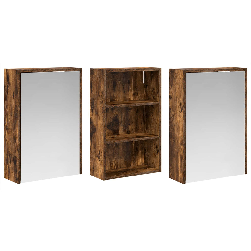 Badezimmerschrank-Set 3 pcs 126 x 16 x 62,5 cm Holzwerkstoff