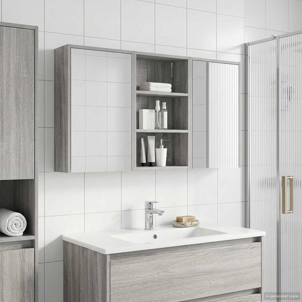 Badezimmerschrank-Set 3 pcs 126 x 16 x 62,5 cm Holzwerkstoff