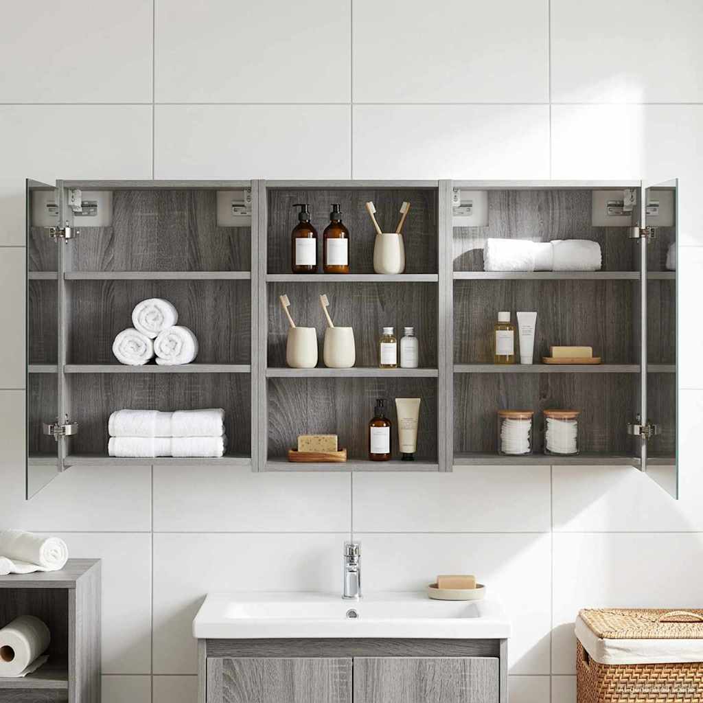 Badezimmerschrank-Set 3 pcs 126 x 16 x 62,5 cm Holzwerkstoff