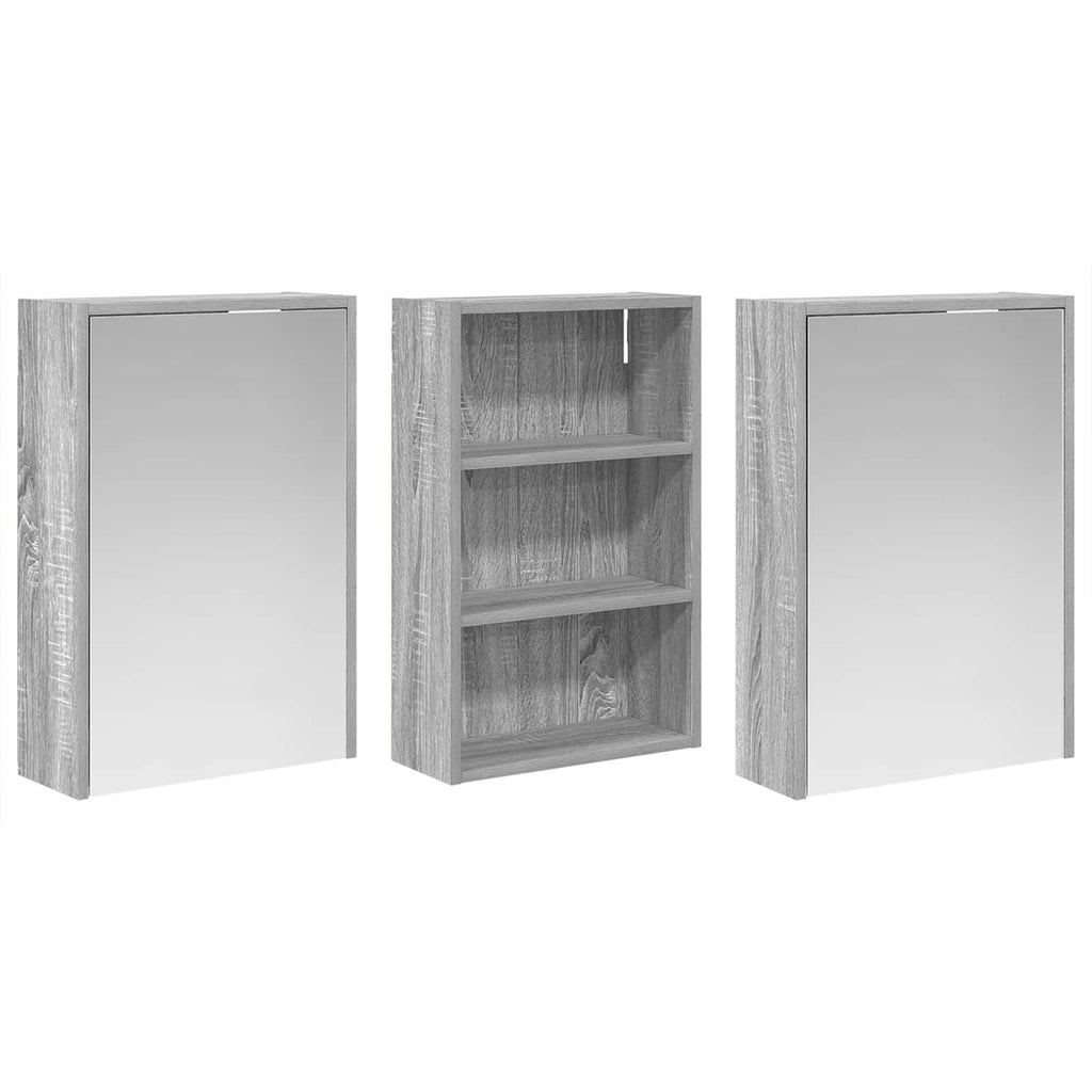 Badezimmerschrank-Set 3 pcs 126 x 16 x 62,5 cm Holzwerkstoff