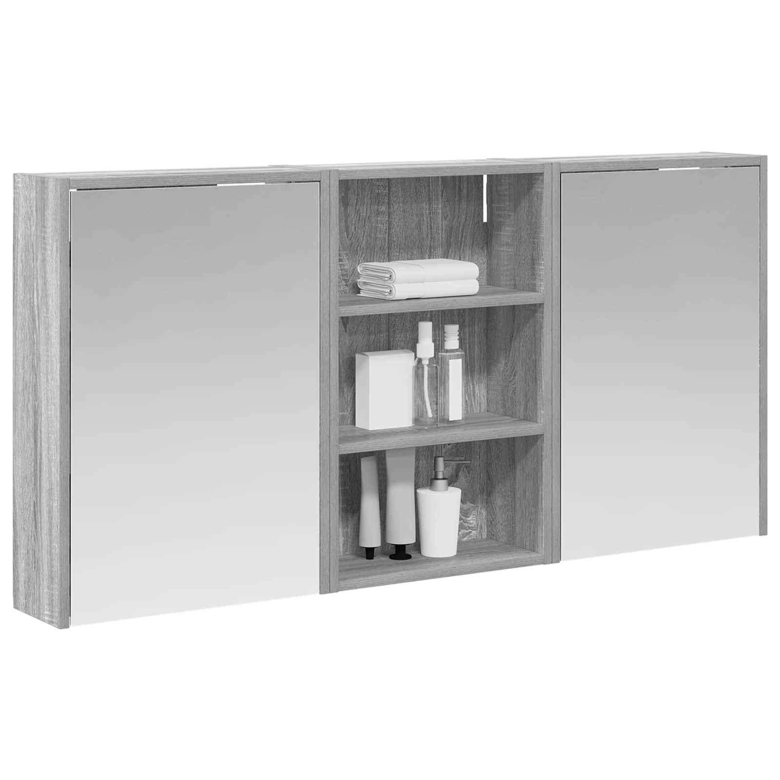 Badezimmerschrank-Set 3 pcs 126 x 16 x 62,5 cm Holzwerkstoff