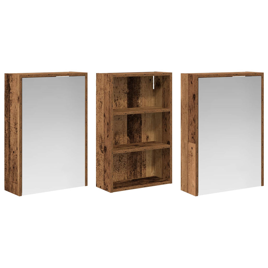 Badezimmerschrank-Set 3 pcs 126 x 16 x 62,5 cm Holzwerkstoff
