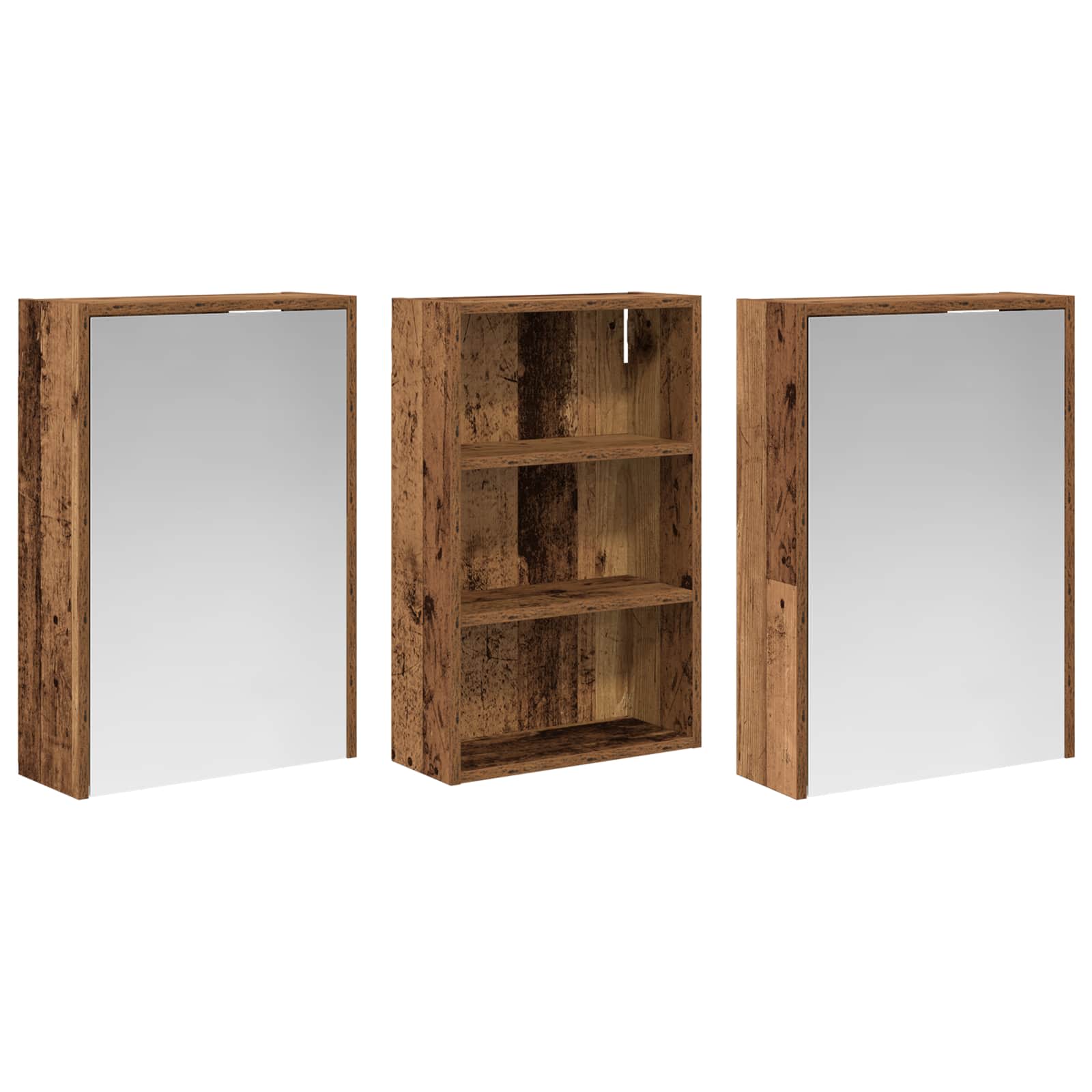 Badezimmerschrank-Set 3 pcs 126 x 16 x 62,5 cm Holzwerkstoff