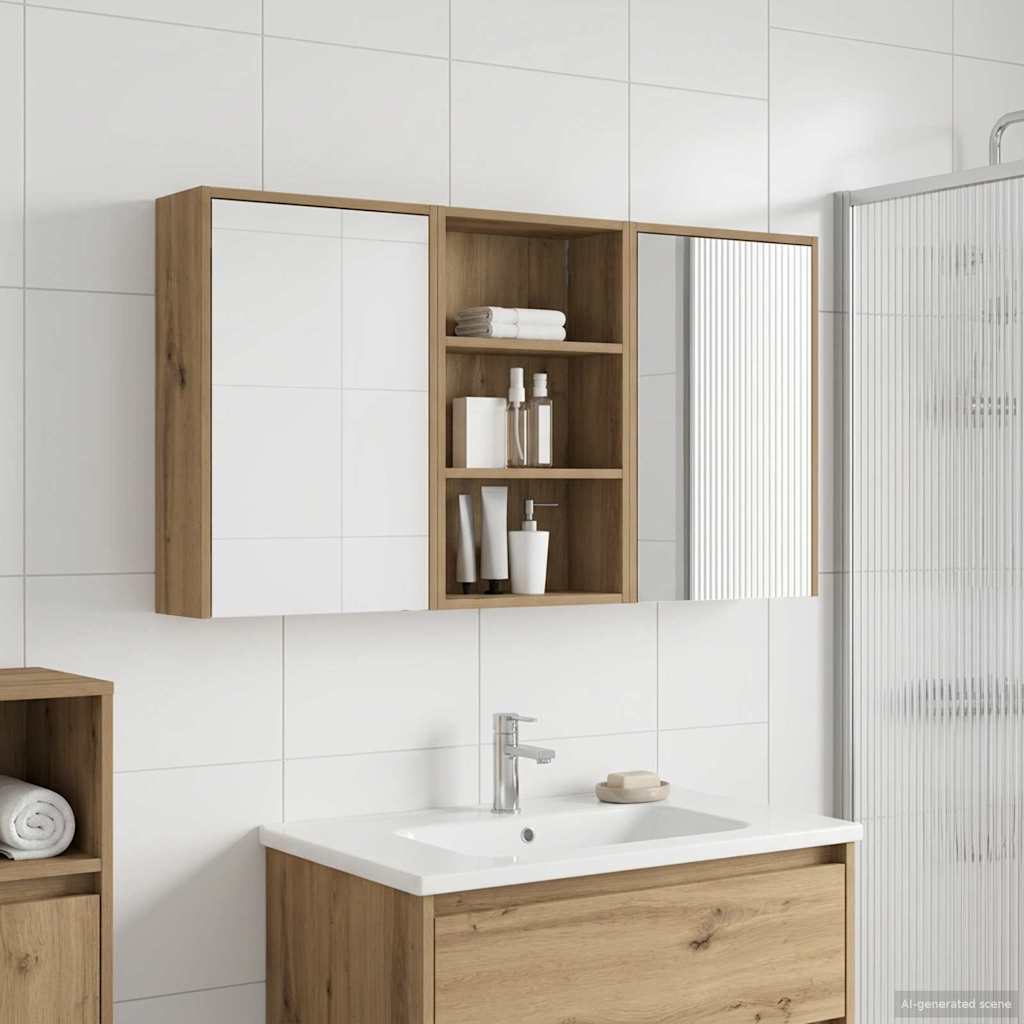 Badezimmerschrank-Set 3 pcs 126 x 16 x 62,5 cm Holzwerkstoff