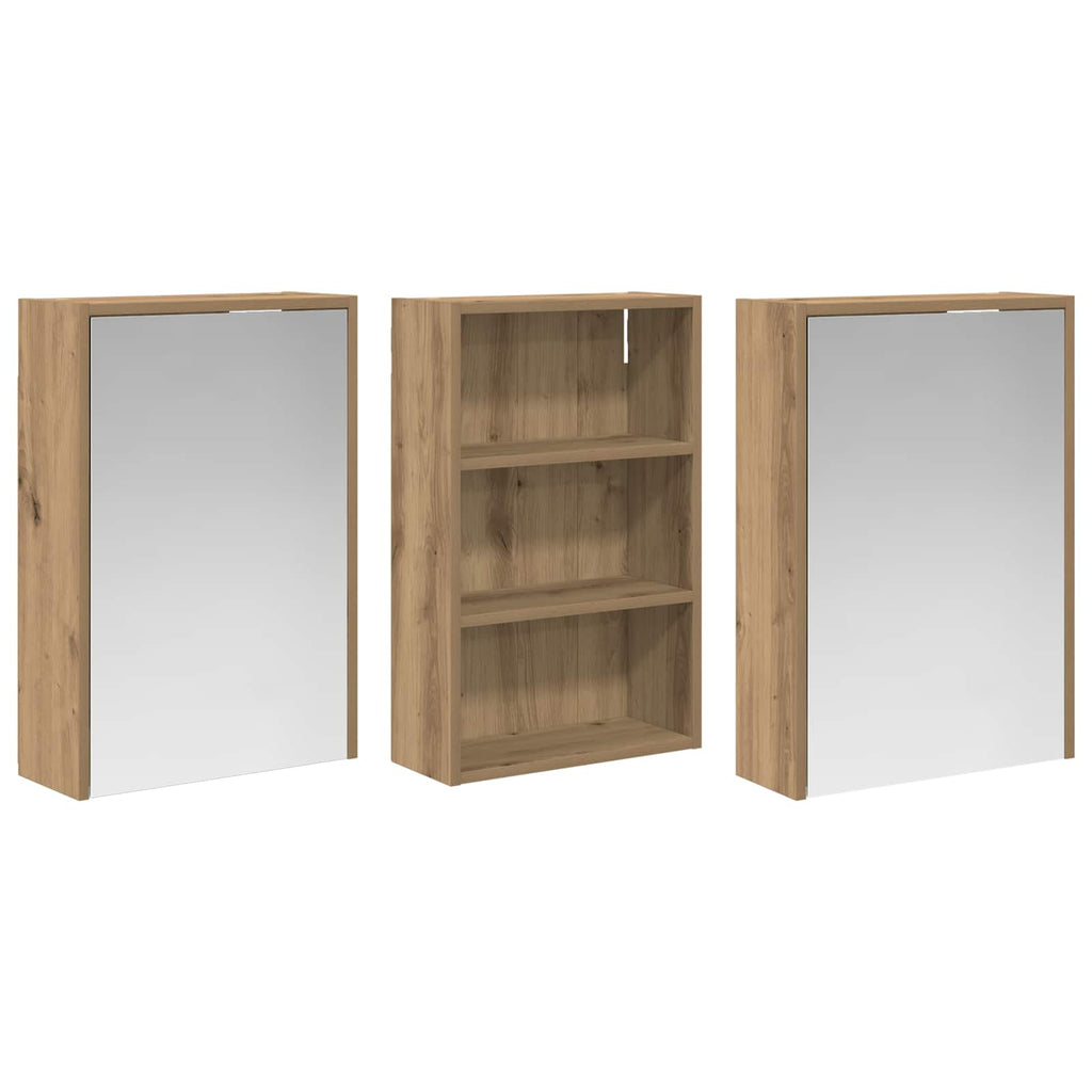 Badezimmerschrank-Set 3 pcs 126 x 16 x 62,5 cm Holzwerkstoff