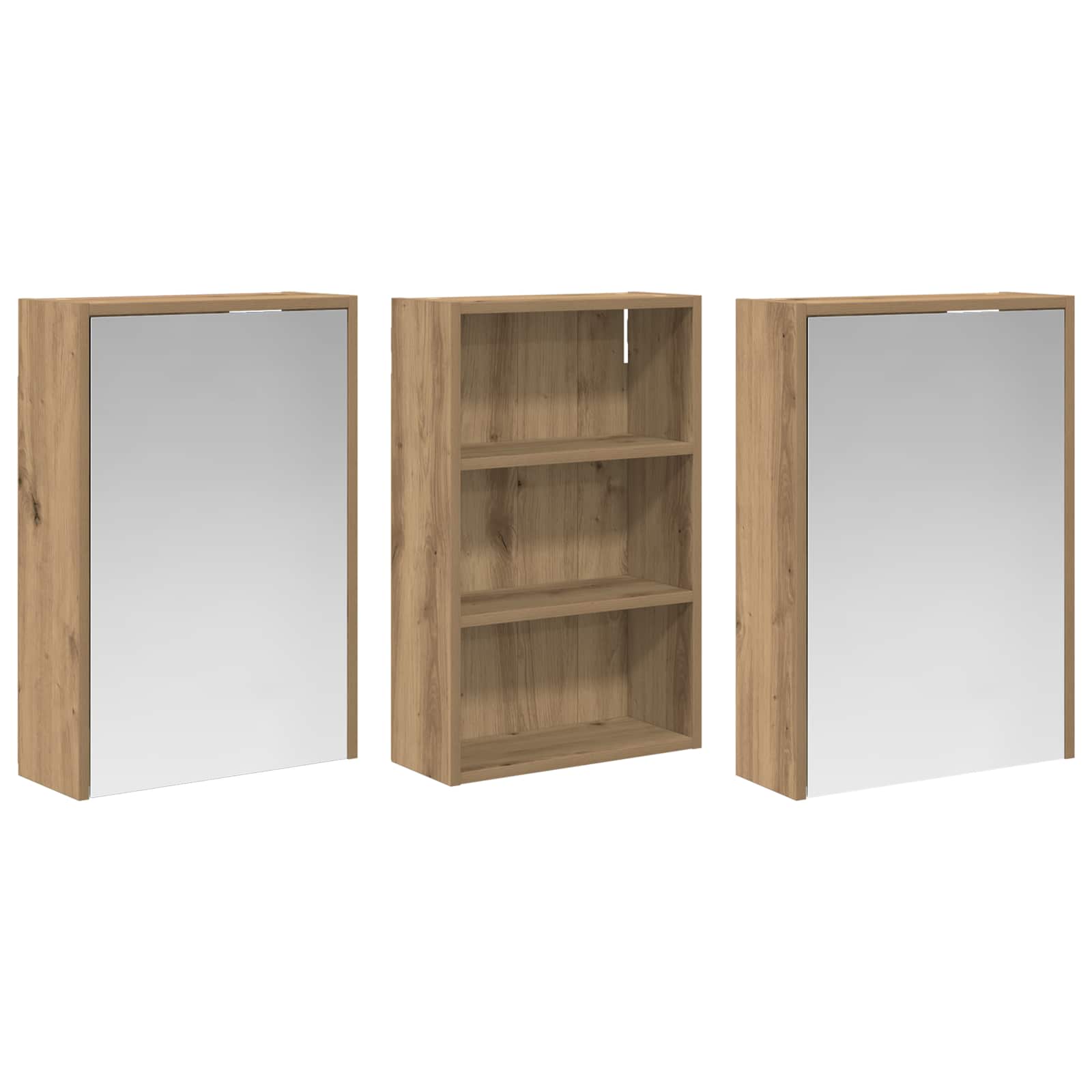 Badezimmerschrank-Set 3 pcs 126 x 16 x 62,5 cm Holzwerkstoff