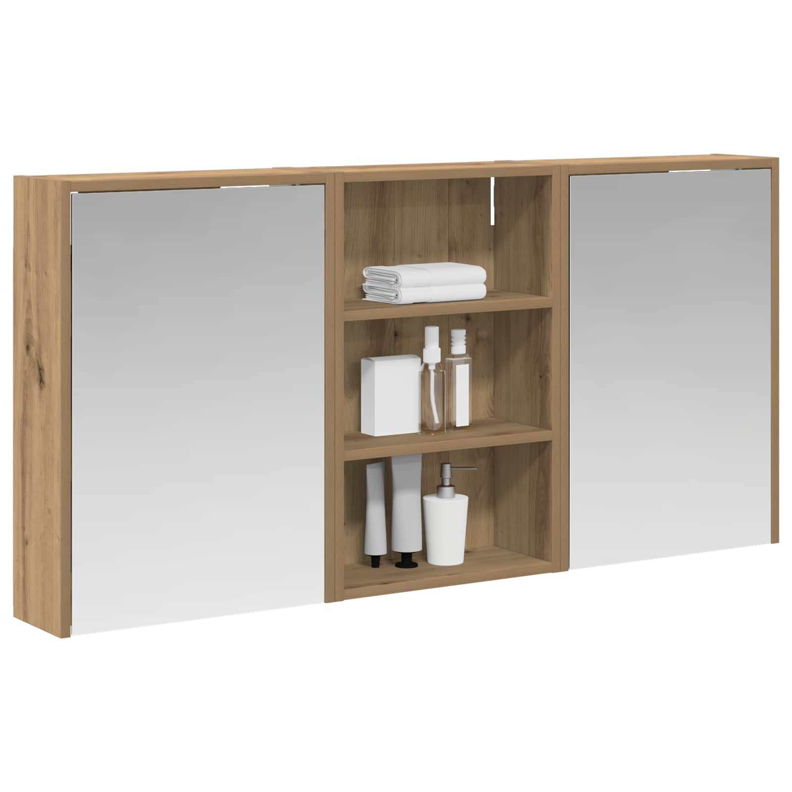 Badezimmerschrank-Set 3 pcs 126 x 16 x 62,5 cm Holzwerkstoff