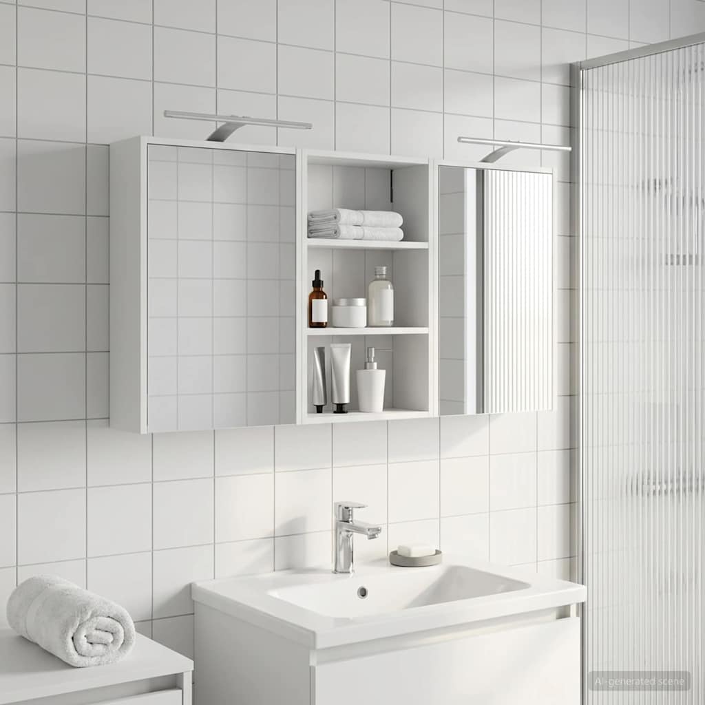Badezimmerschrank-Set 3 pcs 126 x 16 x 62,5 cm Holzwerkstoff