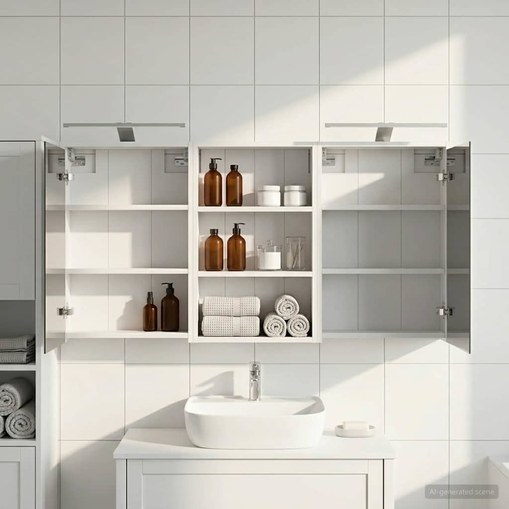 Badezimmerschrank-Set 3 pcs 126 x 16 x 62,5 cm Holzwerkstoff