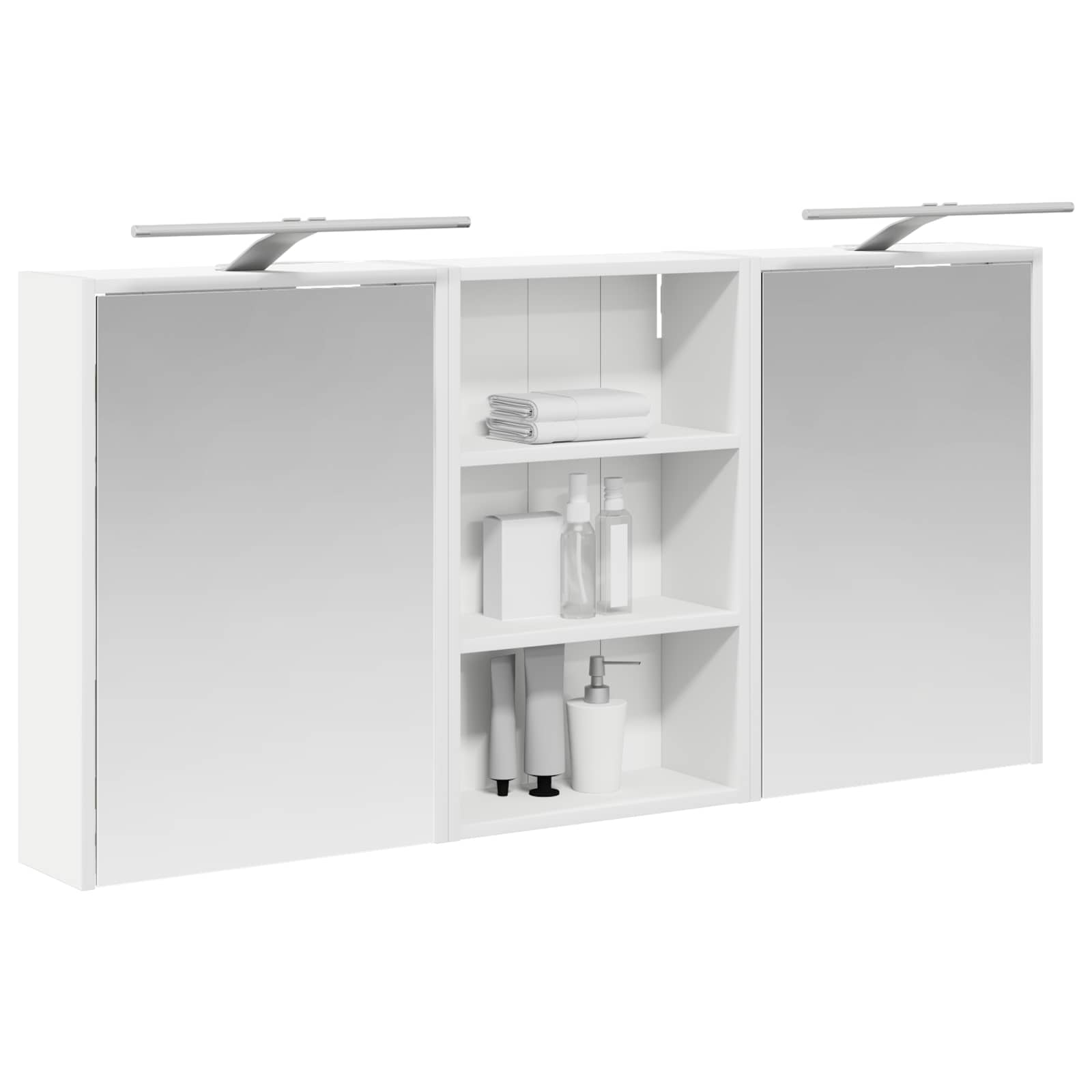 Badezimmerschrank-Set 3 pcs 126 x 16 x 62,5 cm Holzwerkstoff