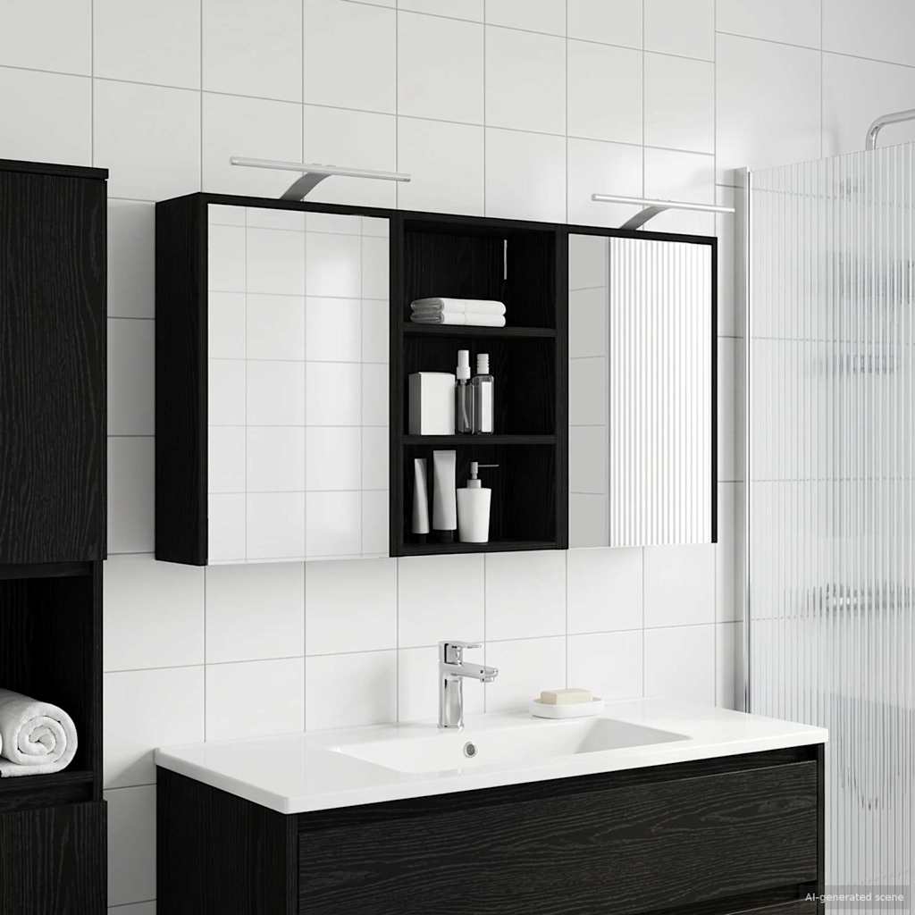 Badezimmerschrank-Set 3 pcs 126 x 16 x 62,5 cm Holzwerkstoff