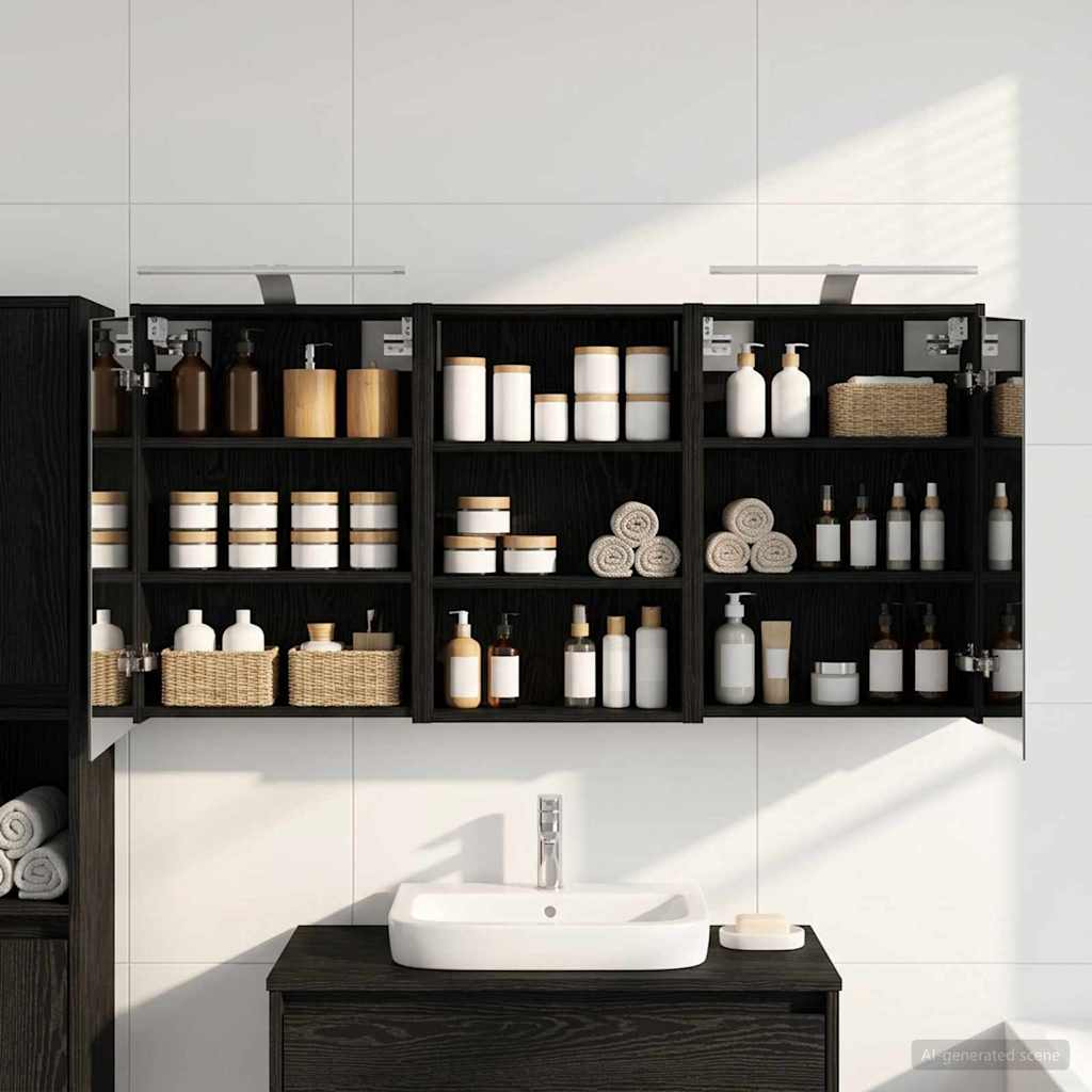 Badezimmerschrank-Set 3 pcs 126 x 16 x 62,5 cm Holzwerkstoff