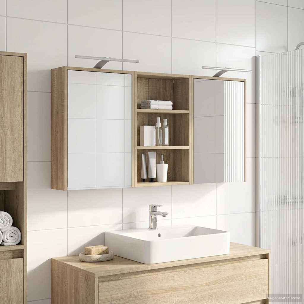 Badezimmerschrank-Set 3 pcs 126 x 16 x 62,5 cm Holzwerkstoff