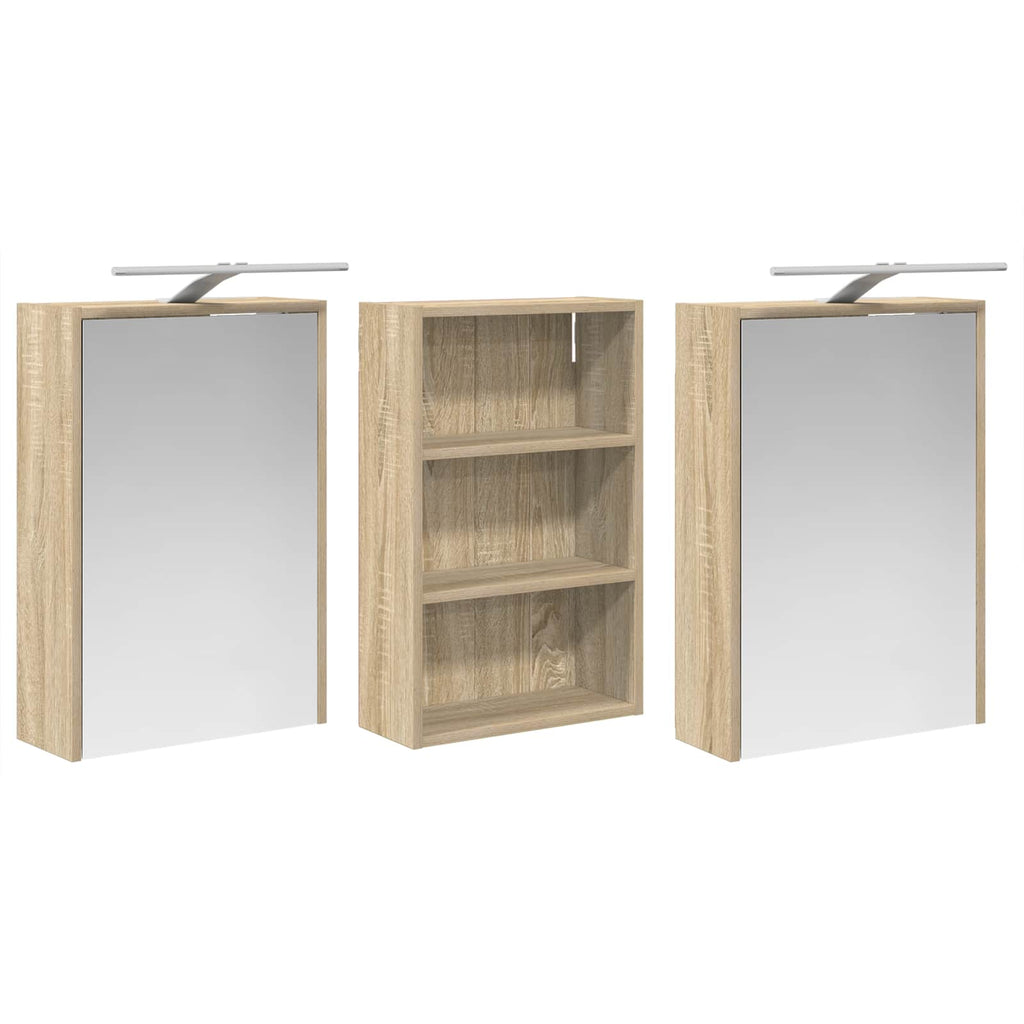 Badezimmerschrank-Set 3 pcs 126 x 16 x 62,5 cm Holzwerkstoff