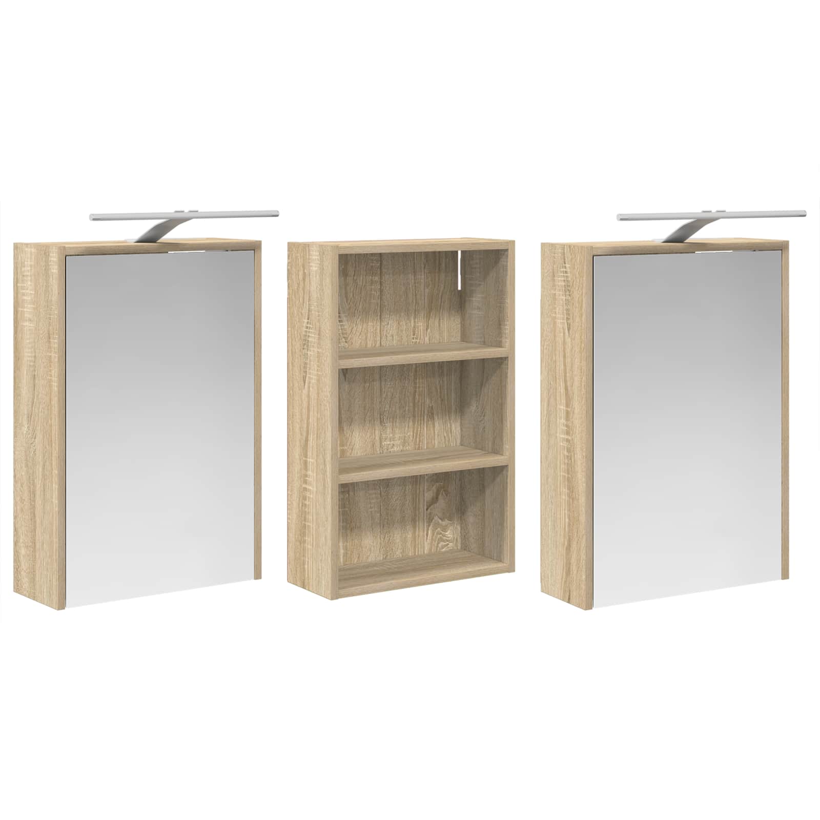 Badezimmerschrank-Set 3 pcs 126 x 16 x 62,5 cm Holzwerkstoff