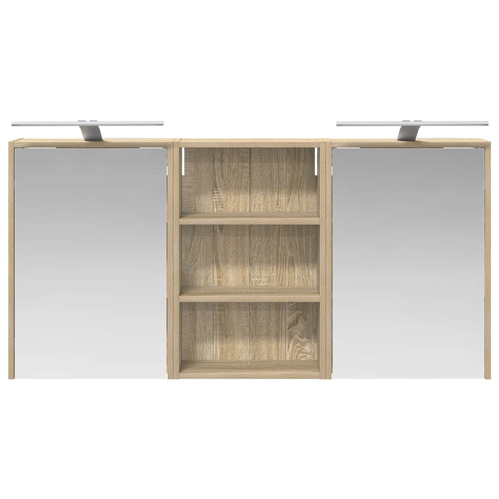 Badezimmerschrank-Set 3 pcs 126 x 16 x 62,5 cm Holzwerkstoff