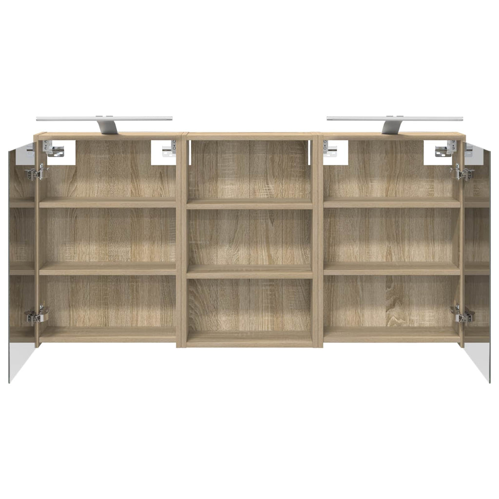 Badezimmerschrank-Set 3 pcs 126 x 16 x 62,5 cm Holzwerkstoff