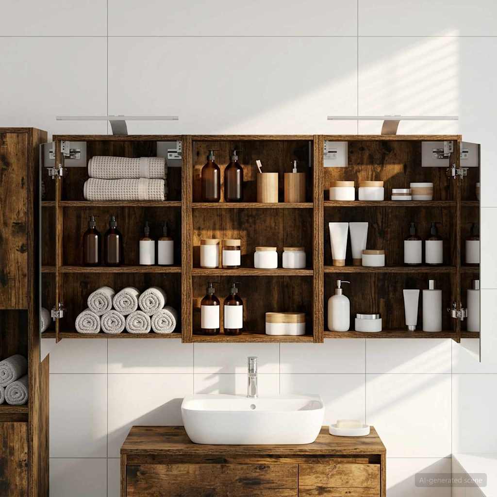Badezimmerschrank-Set 3 pcs 126 x 16 x 62,5 cm Holzwerkstoff